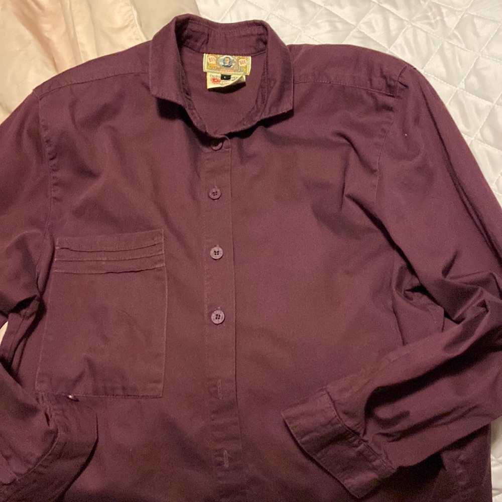 Women’s Gene Ewing  size Large burgundy, long sleeve shirt